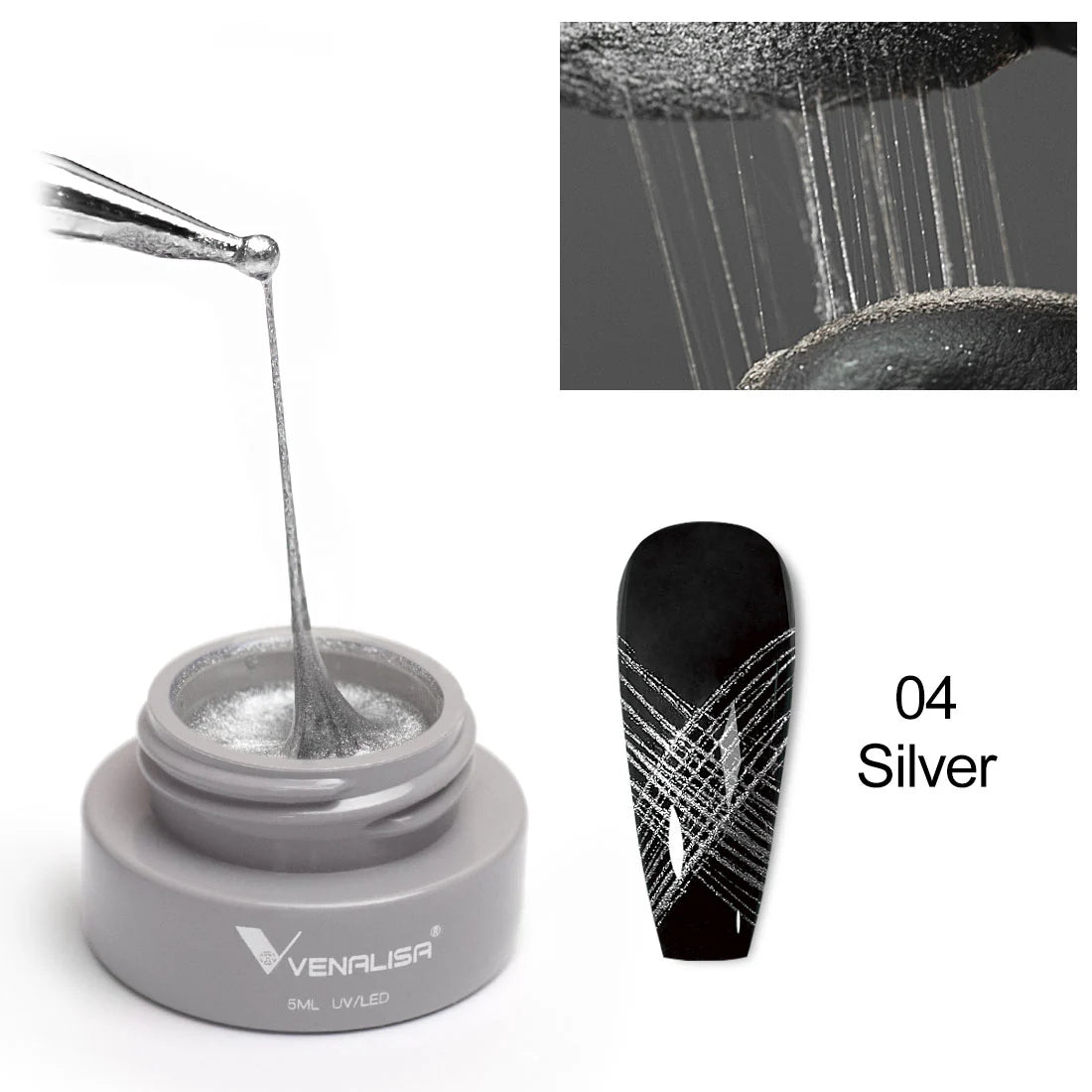 Venalisa Spider Gel 5 ml – 04 Ezüst (Új Formula)