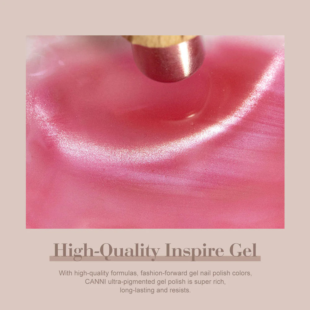 CANNI HEMA FREE Gél Lakk Szett – 8 szín No.01 – Shimmer Velvet Kollekció + mágnes