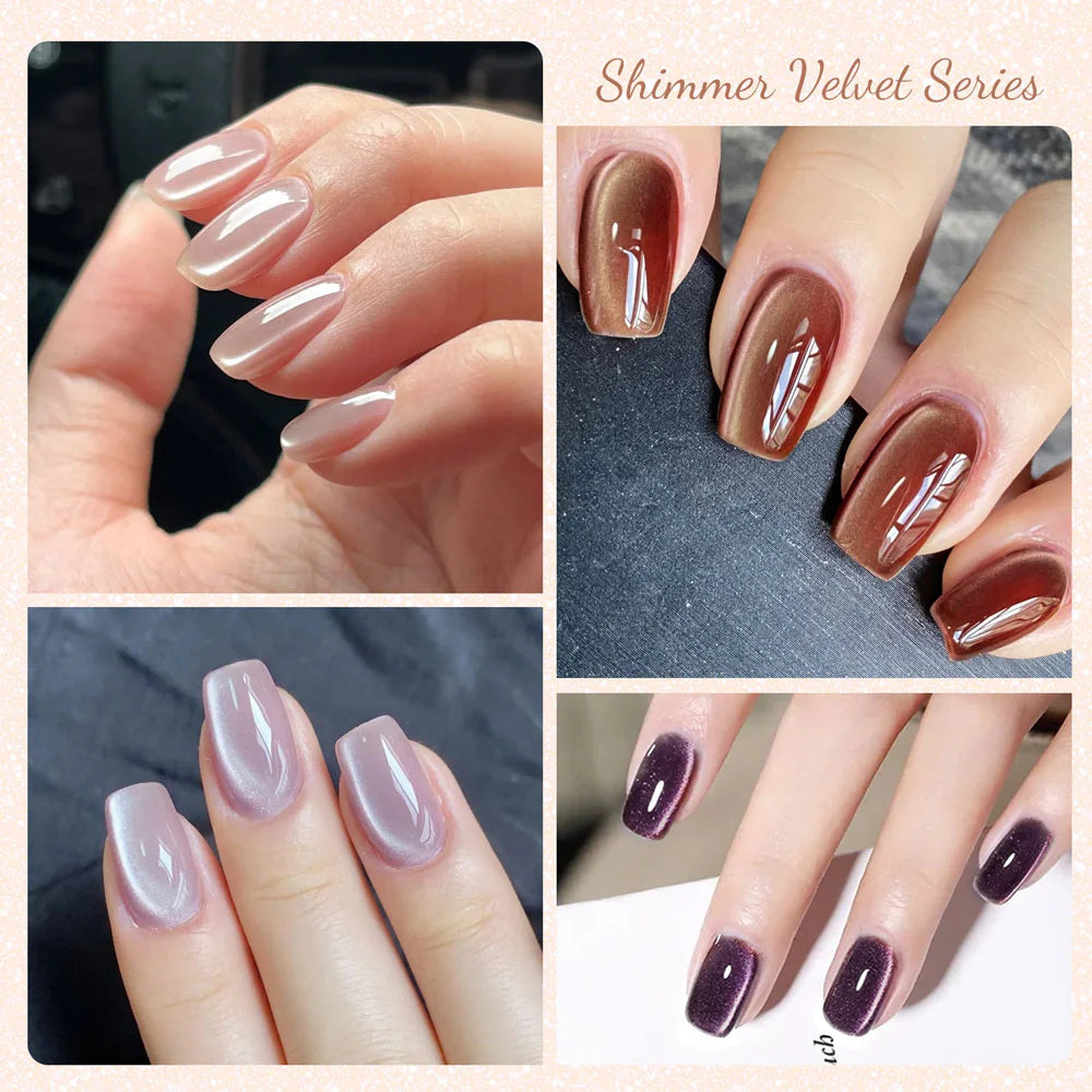 CANNI HEMA FREE Gél Lakk Szett – 8 szín No.01 – Shimmer Velvet Kollekció + mágnes
