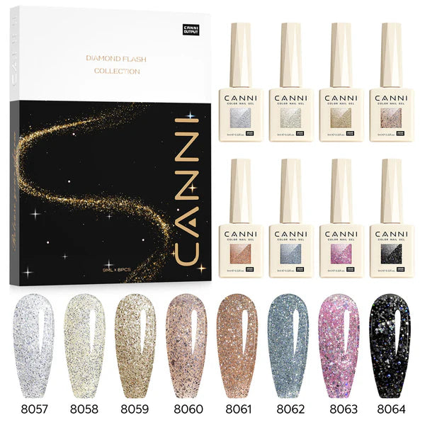 CANNI HEMA FREE set 8 x 9 ml - No.08 - Diamond Glitter Collection