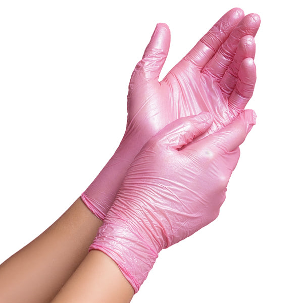 Púdermentes nitril kesztyű - pink -