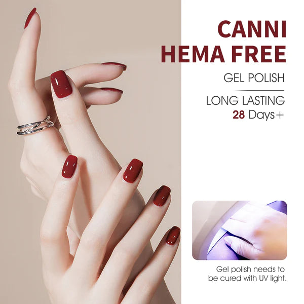 CANNI HEMA FREE UV/LED gél lakk szett 6x9ml - Red Velvet Reverie