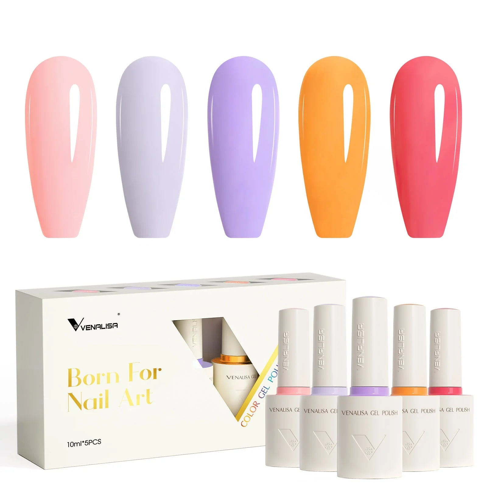 Venalisa HEMA-TPO free UV/LED Gel Polish Set 5x10 ml - Sunset Mirage V2508