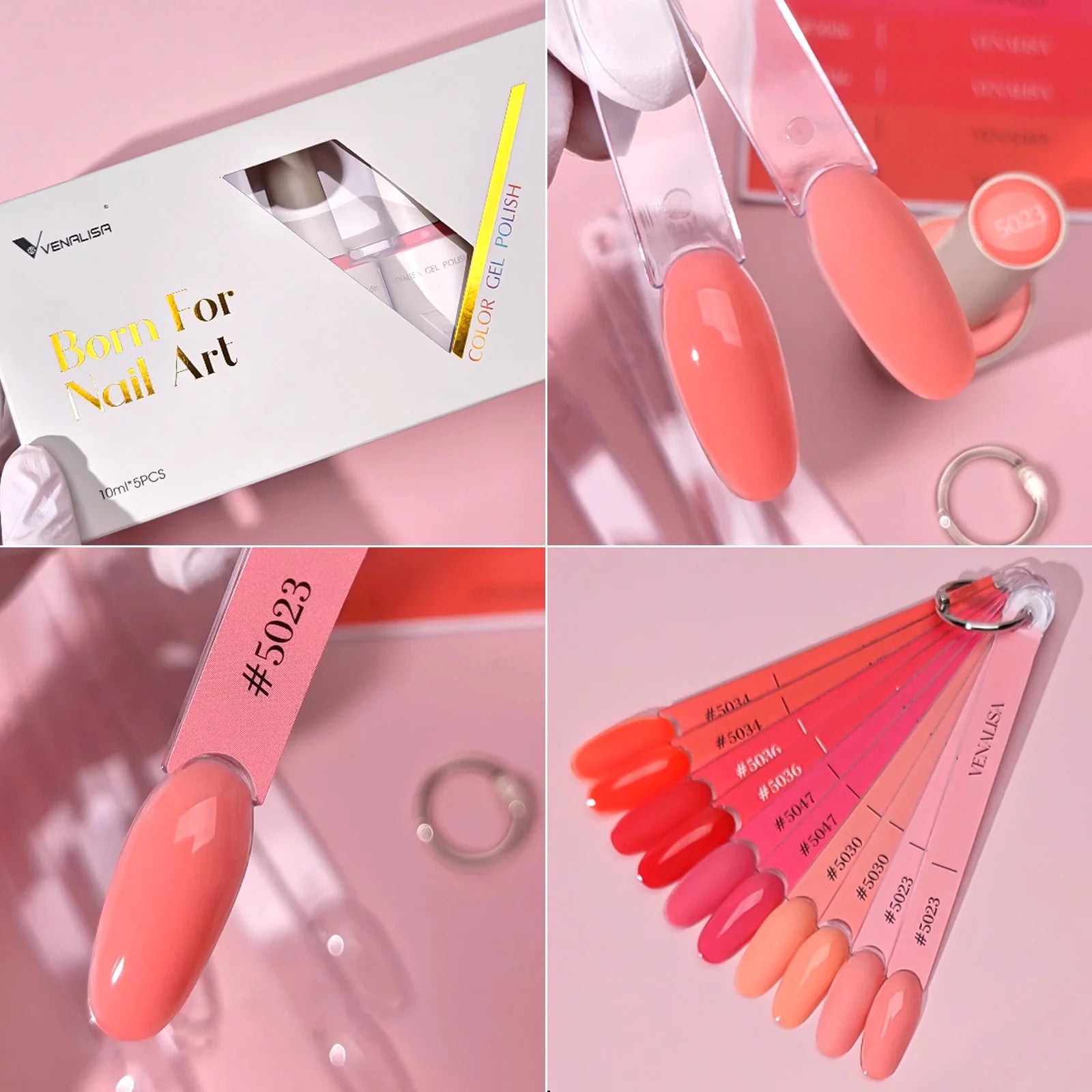 Venalisa HEMA-TPO-freies UV/LED-Gel-Nagellack-Set 5x10 ml - Amber Blaze V2501