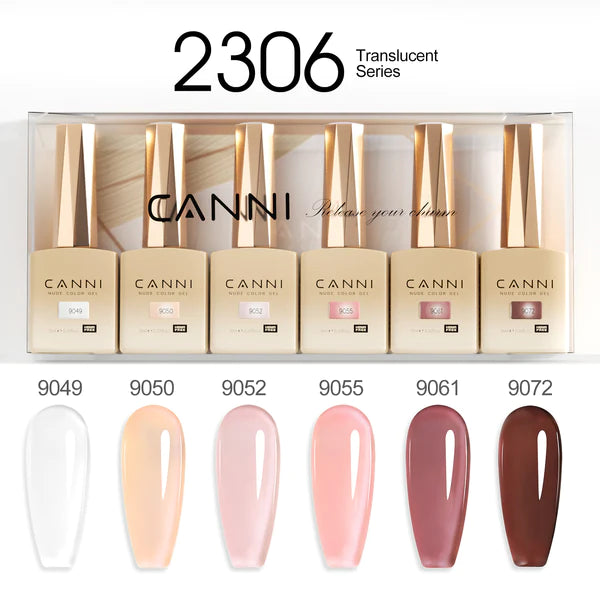 CANNI HEMA FREE UV/LED gel polish set 6x9ml - Translucid Glamour