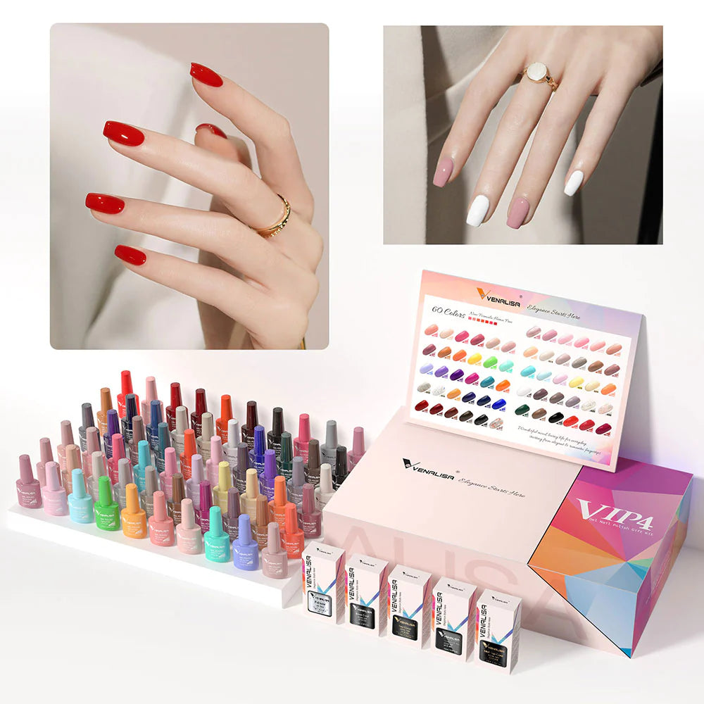 Venalisa Hema Free VIP4 UV/LED Gel-Lack – Komplettset – 60 Farben