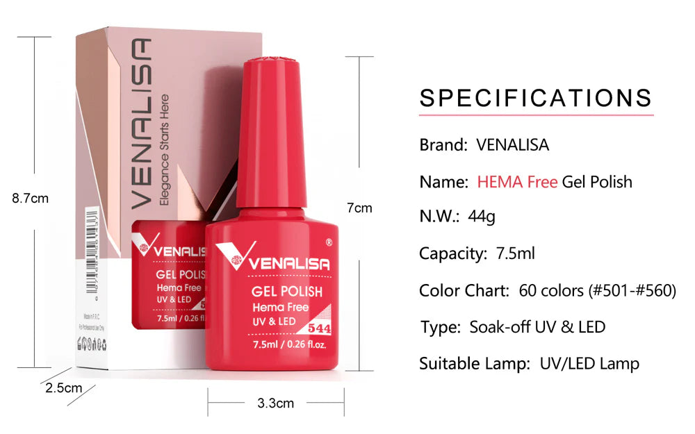 Venalisa Hema Free UV/LED Gél Lakk 7.5 ml - 522