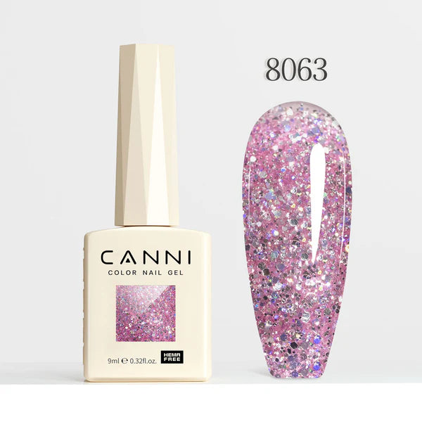 CANNI HEMA FREE UV/LED gél lakk 9 ml No.8063 - Diamond Glitter Collection