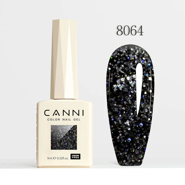 CANNI HEMA FREE UV/LED gél lakk 9 ml No.8064 - Diamond Glitter Collection