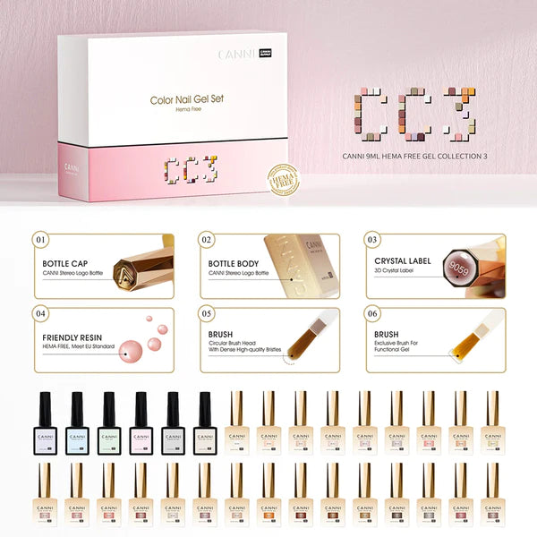CANNI HEMA FREE UV/LED gel polish set (30 pieces) CC3