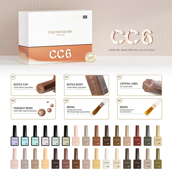 CANNI HEMA FREE UV/LED gel polish set (30 pieces) CC6