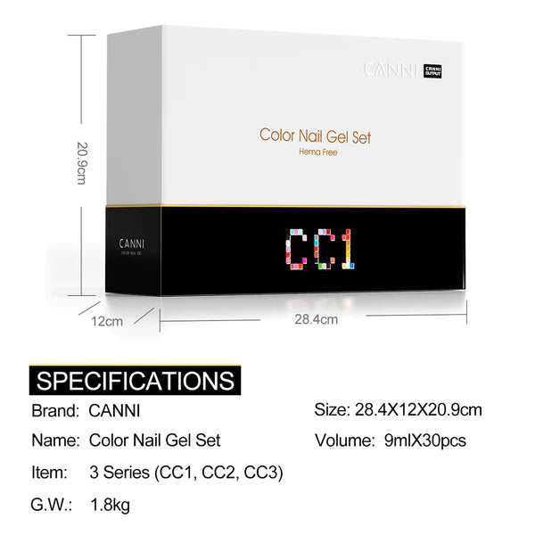 CANNI HEMA FREE UV/LED gel polish set (30 pieces) CC1