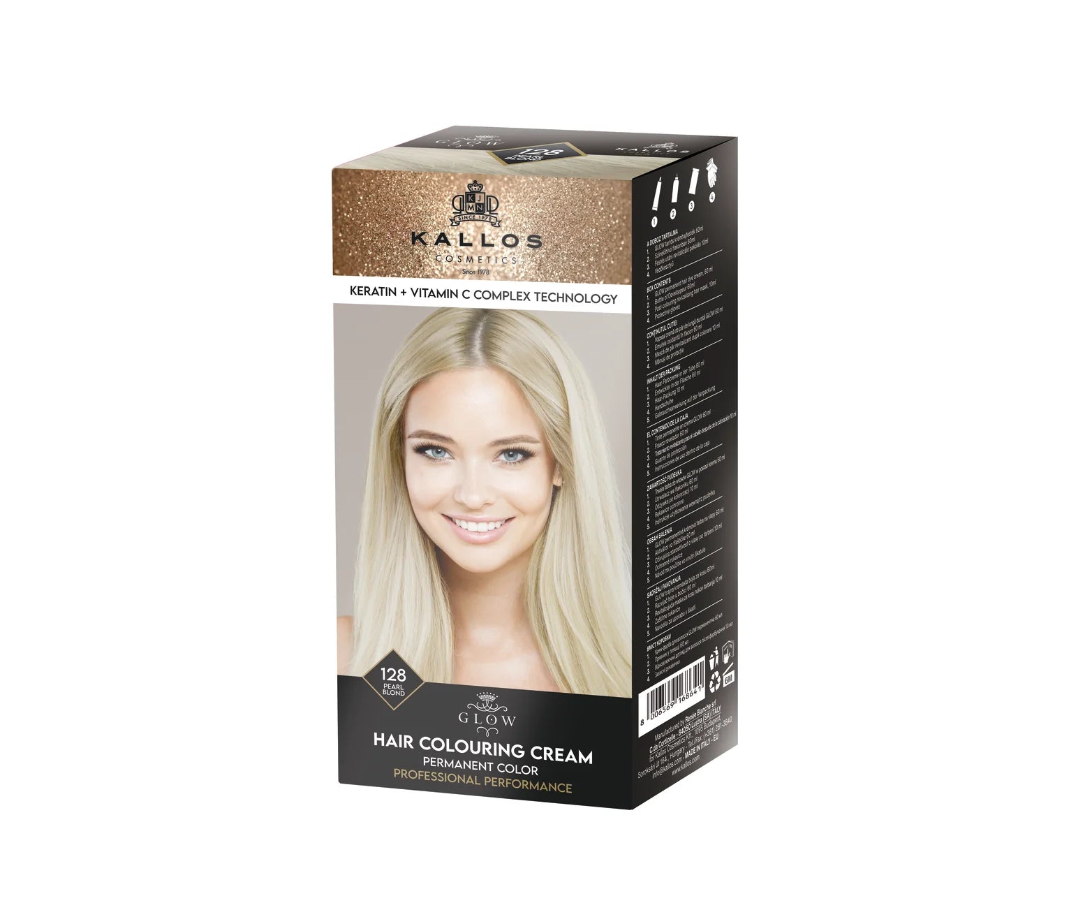 Kallos GLOW Tartós Krémhajfesték 60 ml - 128 gyöngyszőke