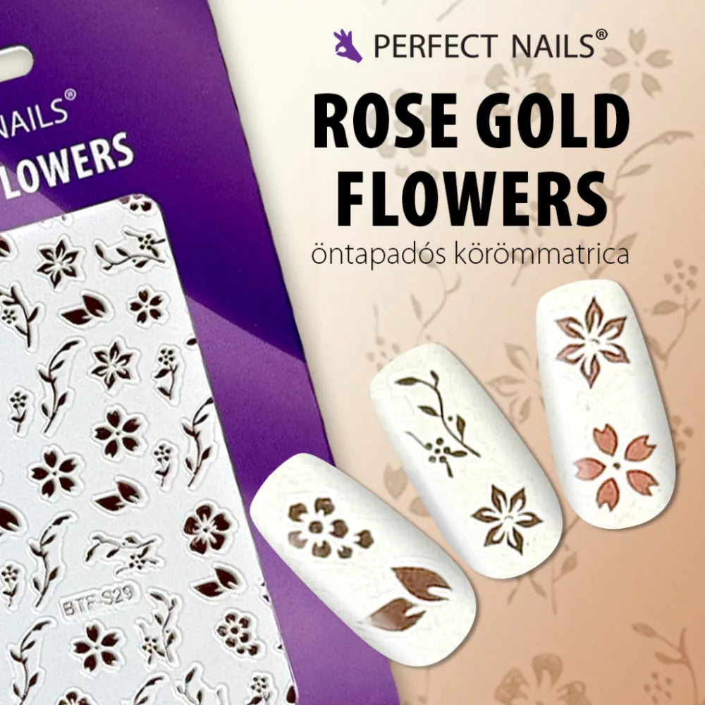 Nail sticker - Rose Gold Flowers