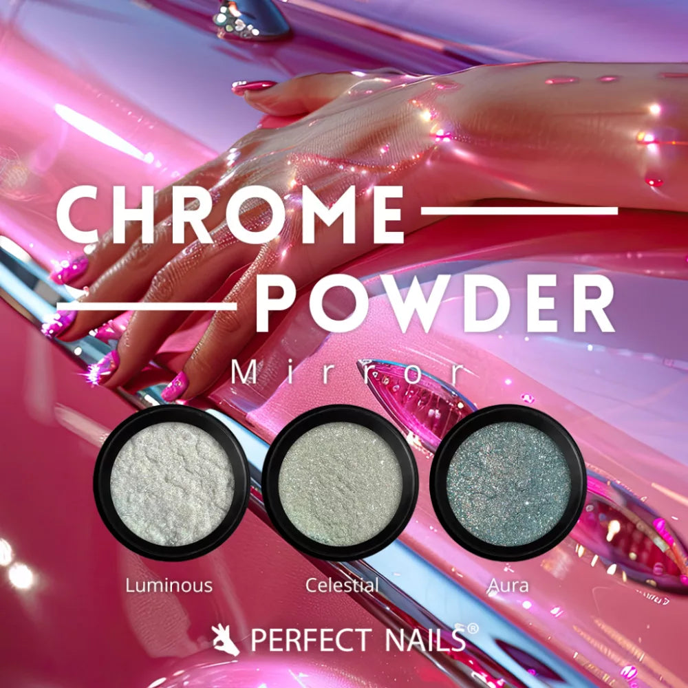 Mirror Chrome Powder - Nageldekoration Chrompulver mit Spiegeleffekt - Aura