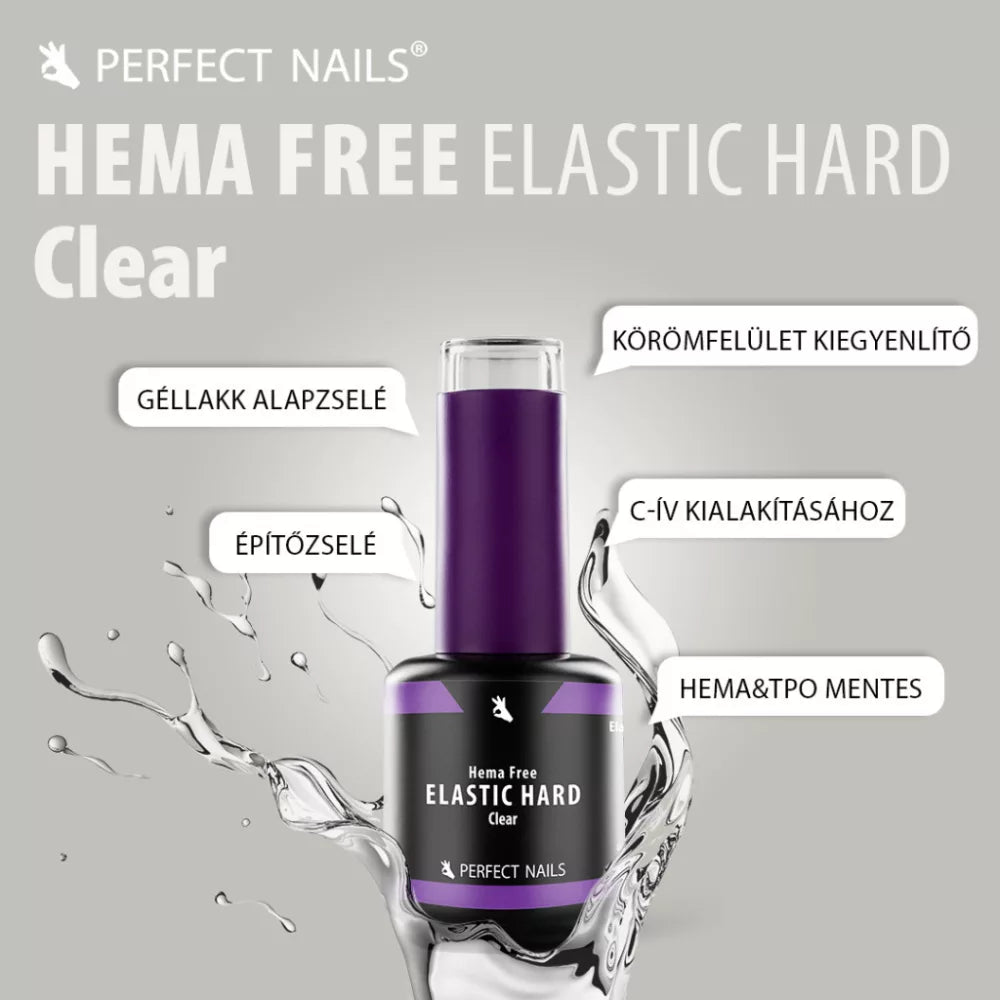 Elastic Hard Base Gel - Hema Free Reinforced Gel Polish Base - Clear - 15 ml