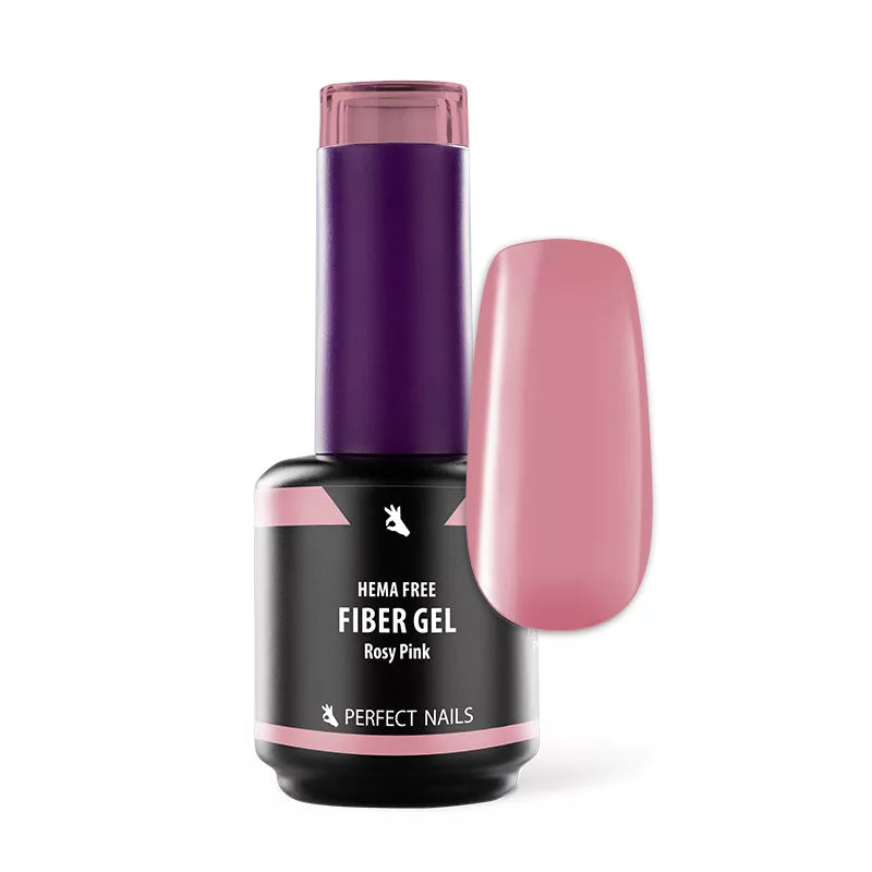Fiber Vitamin Base Gel - Hema Free Erősített Gél Lakk Alap - Rosy Pink - 15 ml