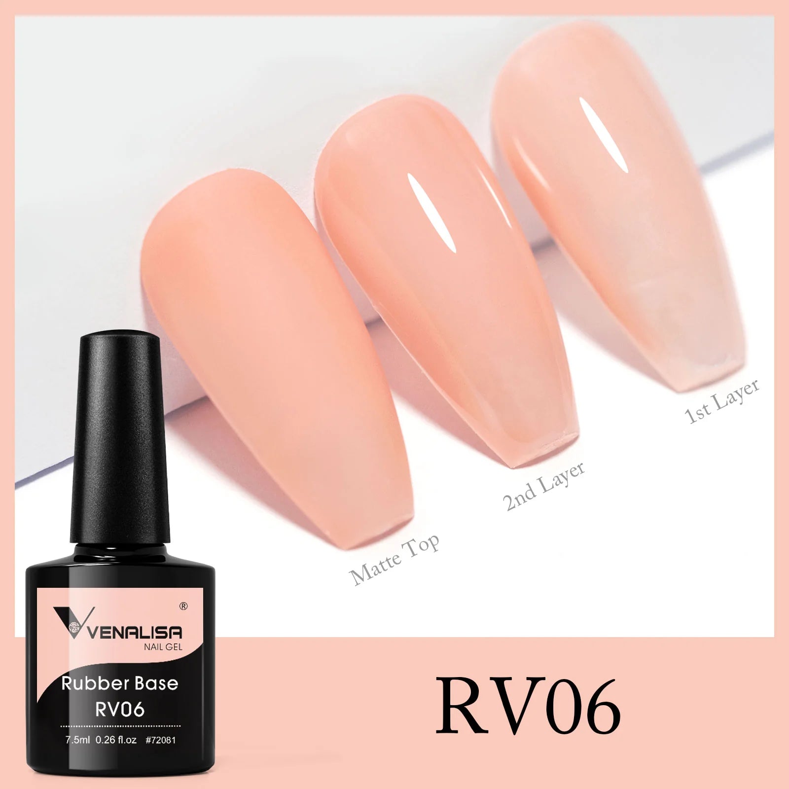 Venalisa Rubber Base Gel 7,5 ml RV06 – HEMA & TPO mentes