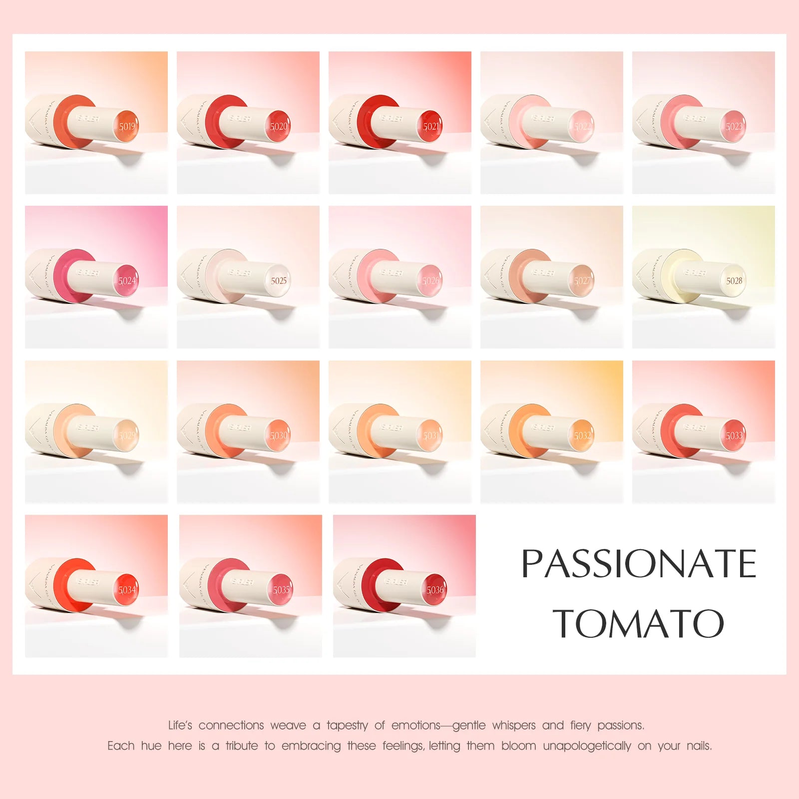 Venalisa HEMA-TPO free UV/LED Gel Polish set V2 Passionate Tomato - 18 colors