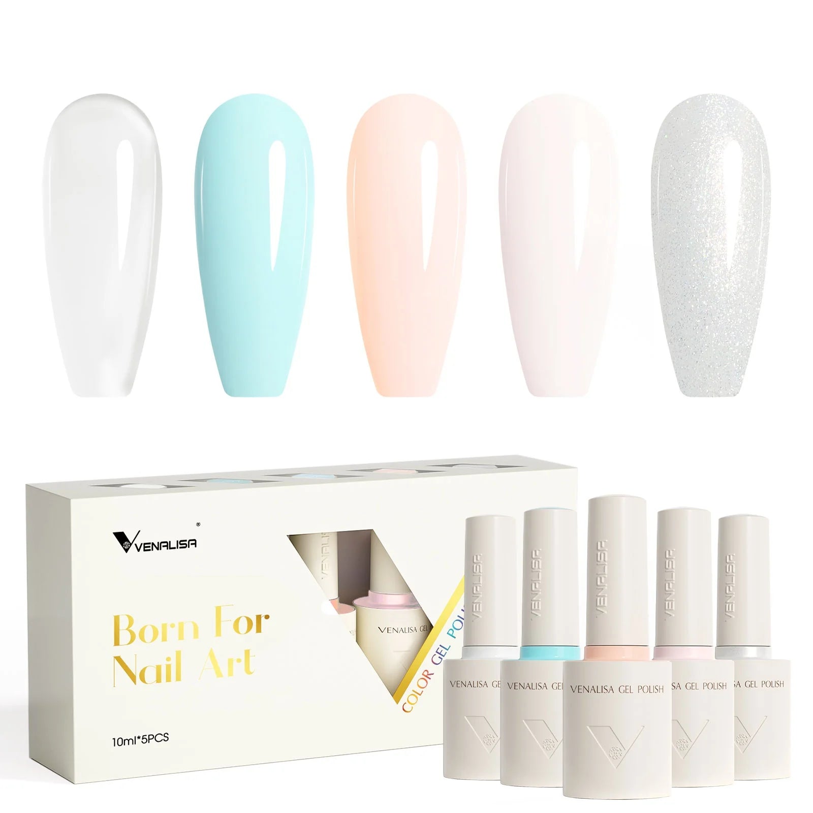 Venalisa HEMA-TPO free UV/LED Gel Polish Set 5x10 ml - Moonlight Sorbet V2502