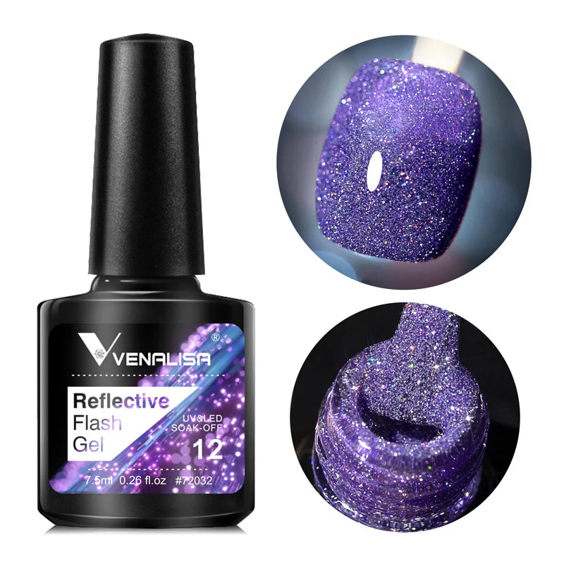 Venalisa Reflective Neon Disco Gél Lakk BD12 – HEMA- és TPO-mentes