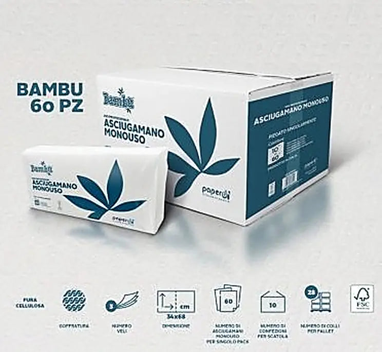 Bambú Professzionális eldobható törölköző 40×70 cm – 60 db/csomag