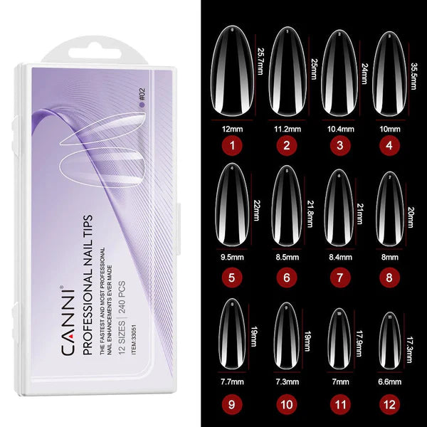 CANNI Soft Gel Tip 240 Stück / 12 Größen Nr.02 Mandel