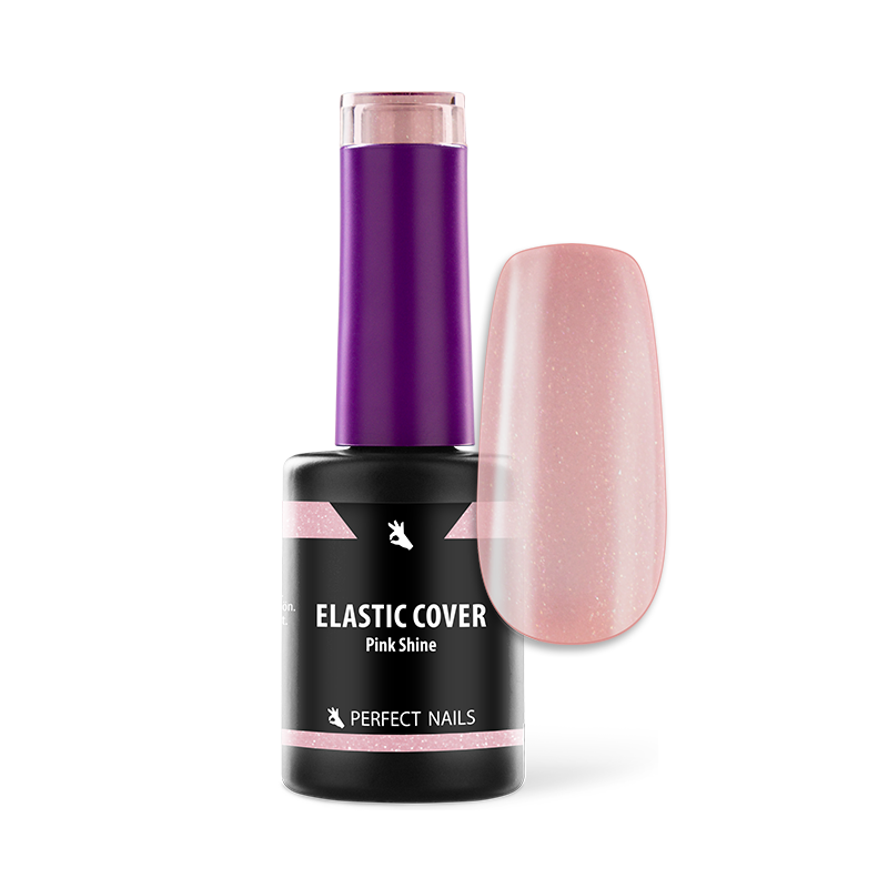 Perfect Nails Elastic Cover Base Gel - Pink Shine - Ecsetes Műkörömépítő Zselé 8ml