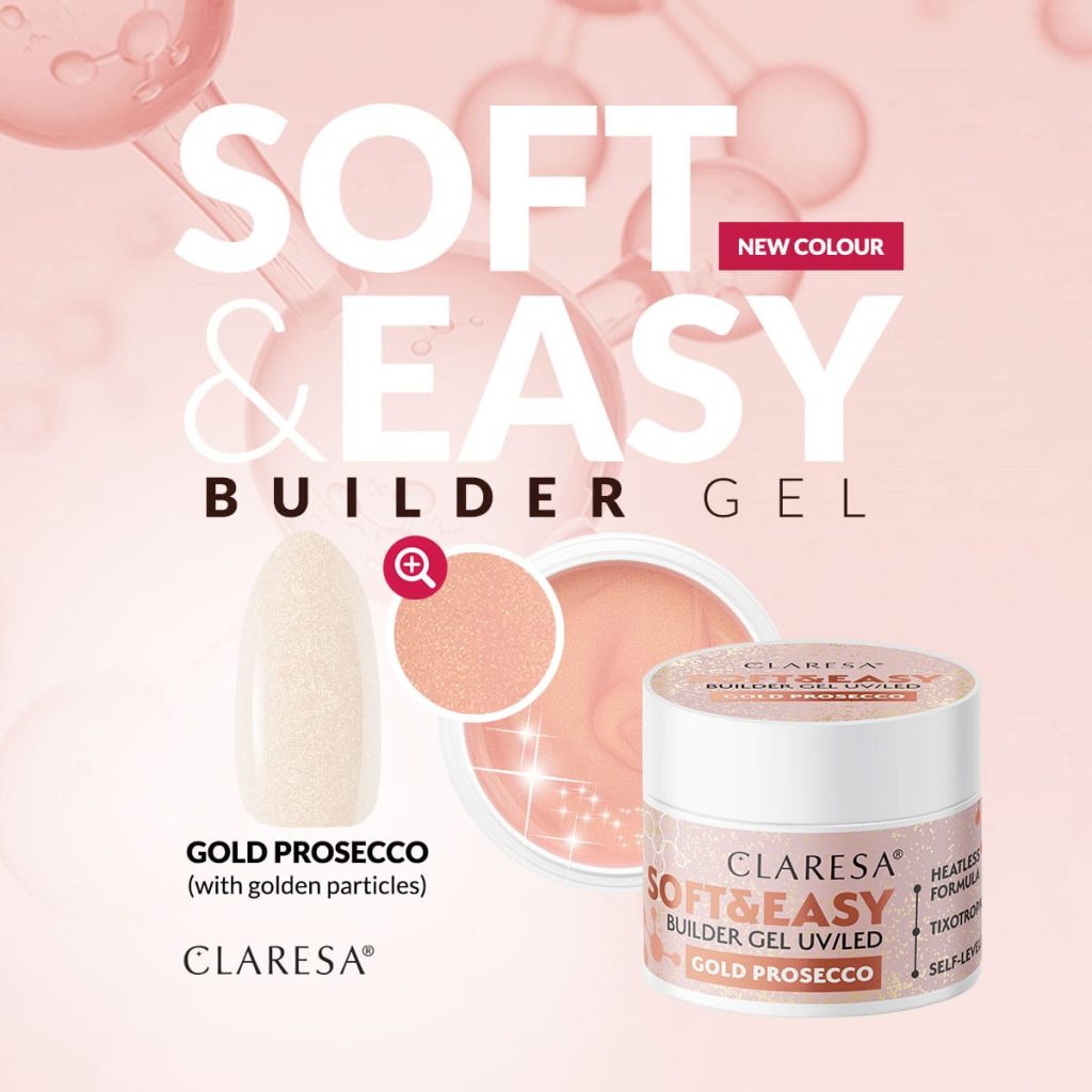 Claresa SOFT & EASY Builder Gel GOLD PROSECCO / Dancing Sparkles