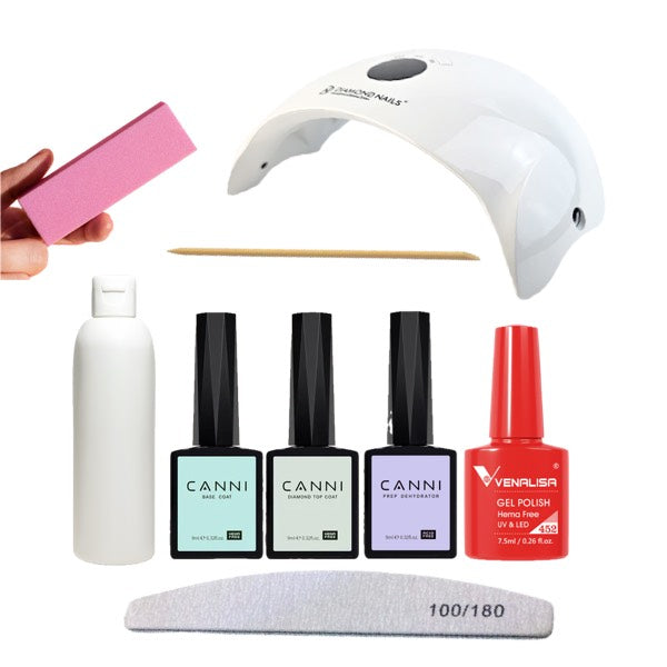 HEMA-MENTES gél lakk kezdő szett (válogatott márkák, 24W-os LED lámpával)