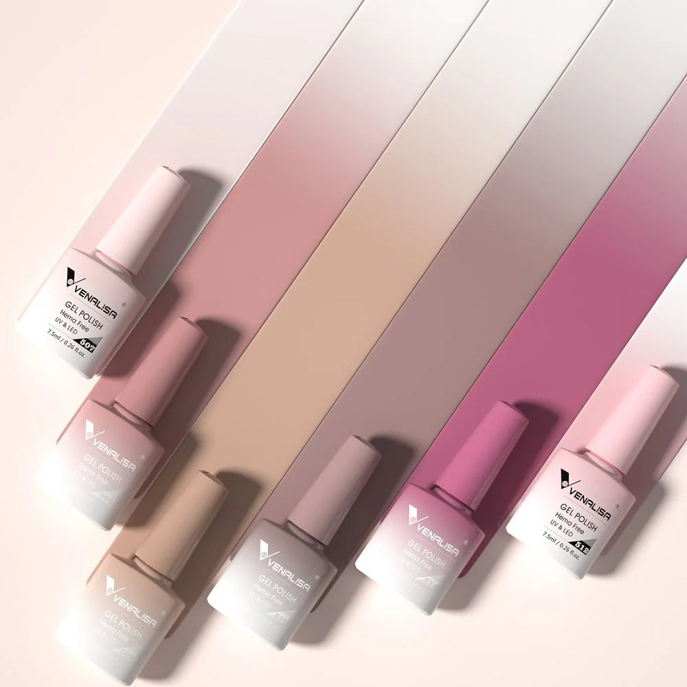 Venalisa 6 pcs UV/LED Gel varnish set - Jelly Translucent - Hema Free - 2220