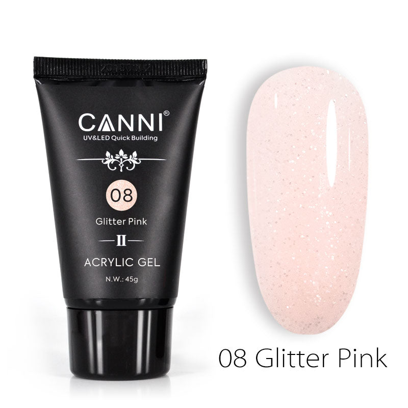 CANNI Poly Gél Új formula - 08 Glitter Pink - 45g