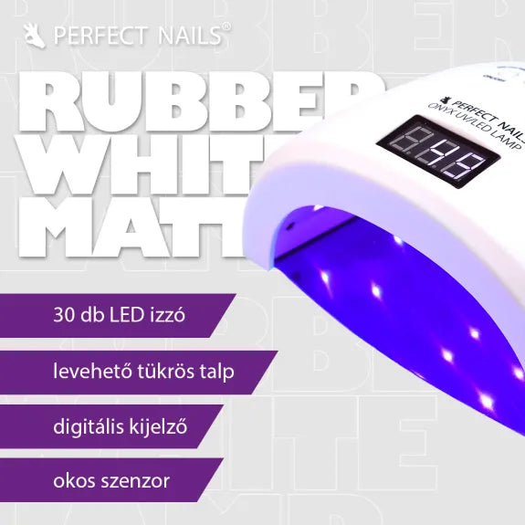 Műkörmös UV/LED Lámpa - Rubber White - Matte Effect