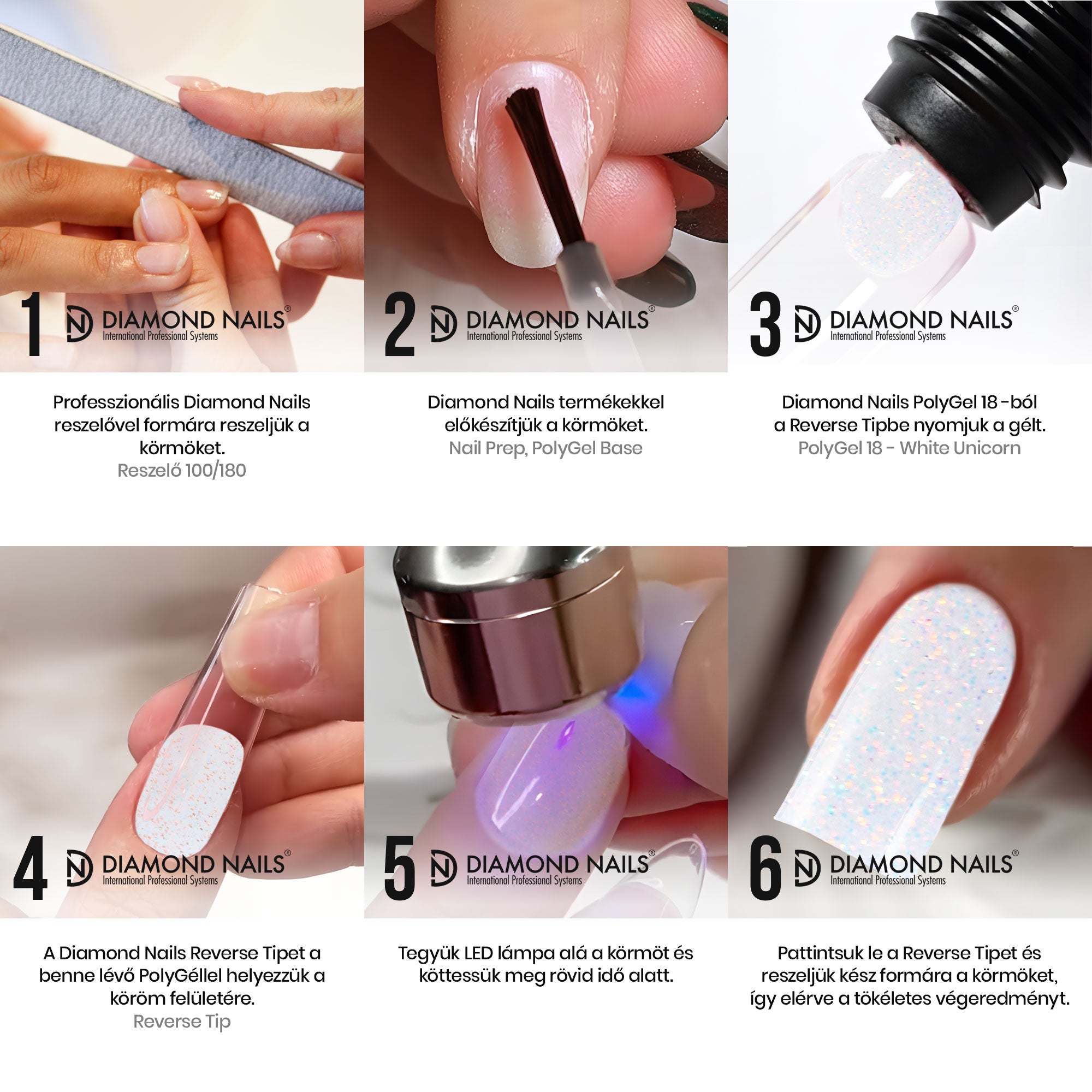 Diamond Nails Polygel 18 – White Unicorn – 30 ml – Hämolysefrei