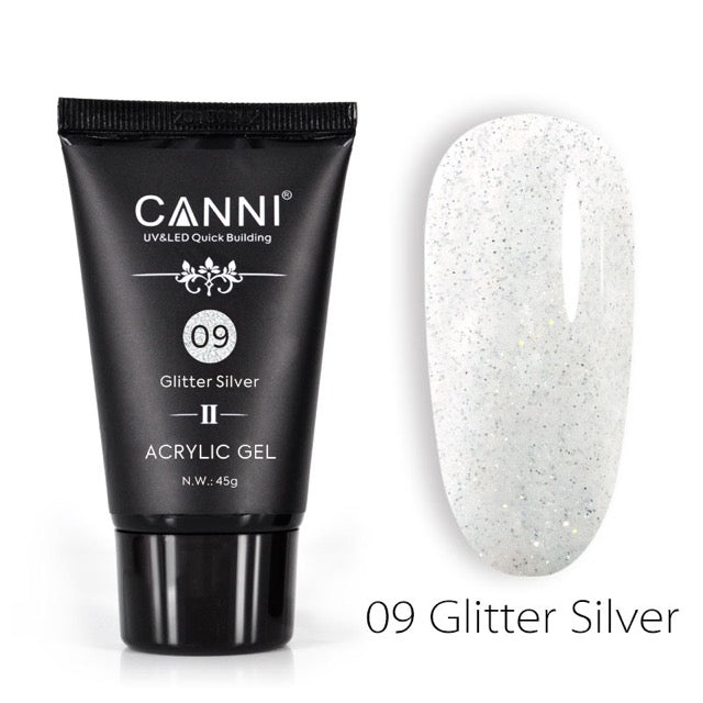 CANNI Poly Gél Új formula - 09 Glitter Silver - 45g