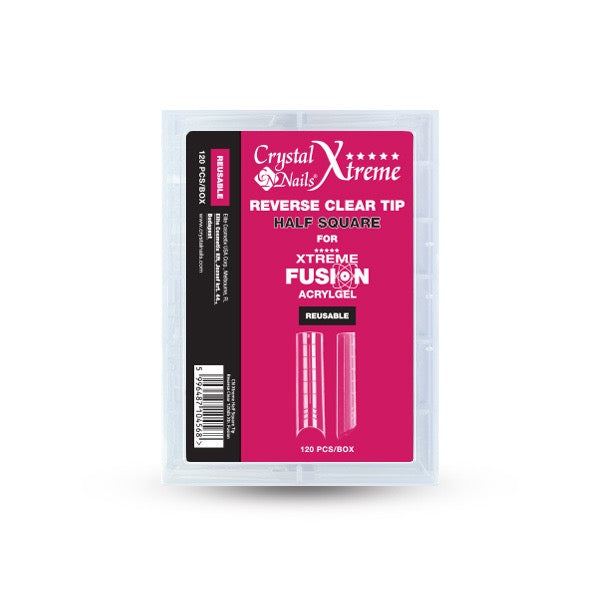 Xtreme Half Square Reverse Clear Tip Xtreme Fusion AcrylGel-hez - 120db