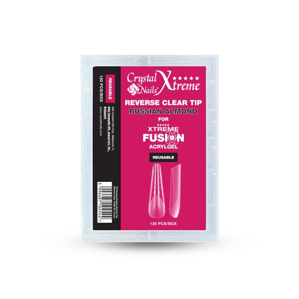 Xtreme Russian Almond Reverse Clear Tip Xtreme Fusion AcrylGel-hez - 120db