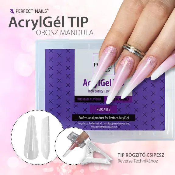 Perfect Nails Reverse TIP - Orosz Mandula - AcrylGel TIP Készlet - 120db