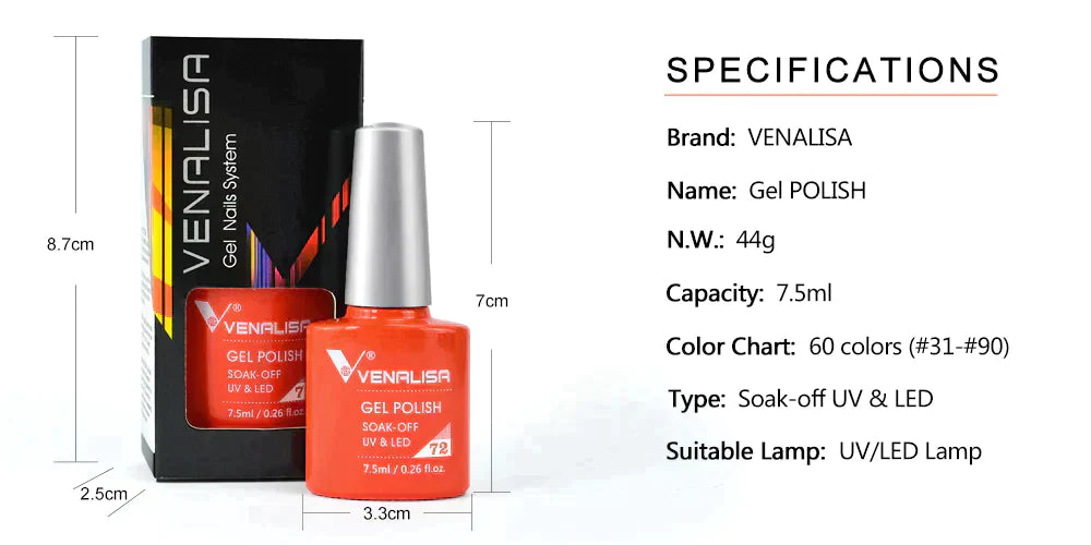 Venalisa gel nelish specifications
