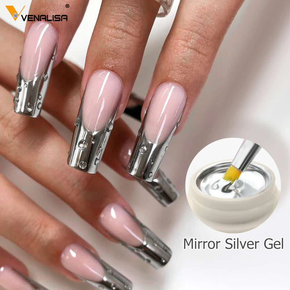 Venalisa Mirror Silver Gel 5g – Ezüst tükörfényű festő zselé