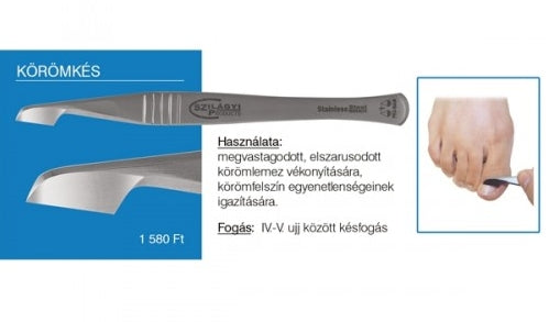 Rozsdamentes kaparó 1 körömkés - Szilágyi műhely