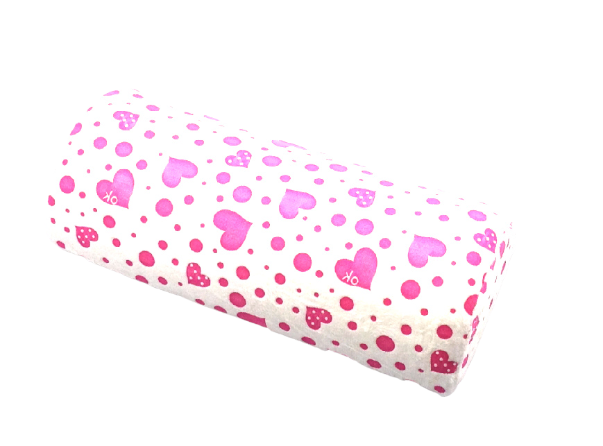Frottír bevonatú kéztámasz szív mintás - Fehér, Pink és Sárga színben