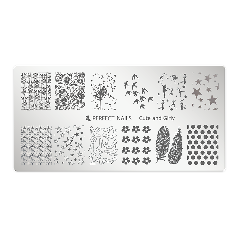 Nail Print Plate - Cute & Girly