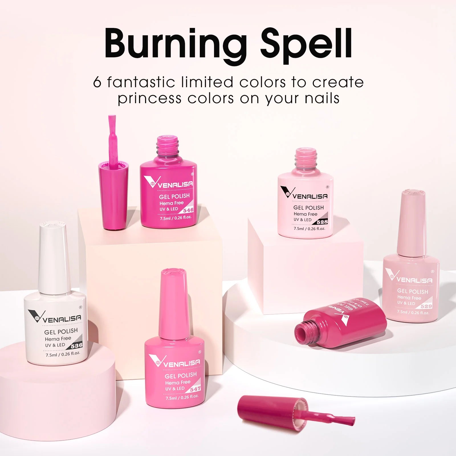 Venalisa 6 db-os UV/LED Gél lakk szett - 2232 - Pink Memories - Hema Free