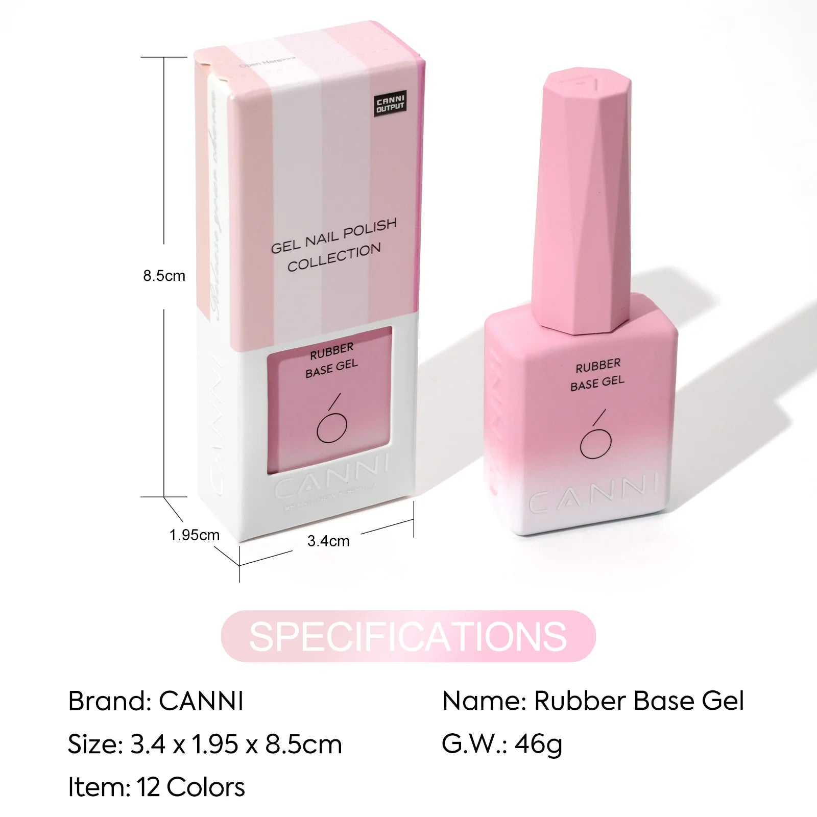 CANNI HEMA FREE Rubber Base Gel Set - 6x9 ml - R2