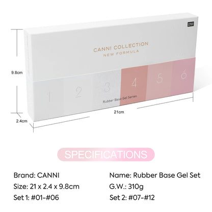 CANNI HEMA FREE Rubber Base Gel szett - 6x9 ml - R1