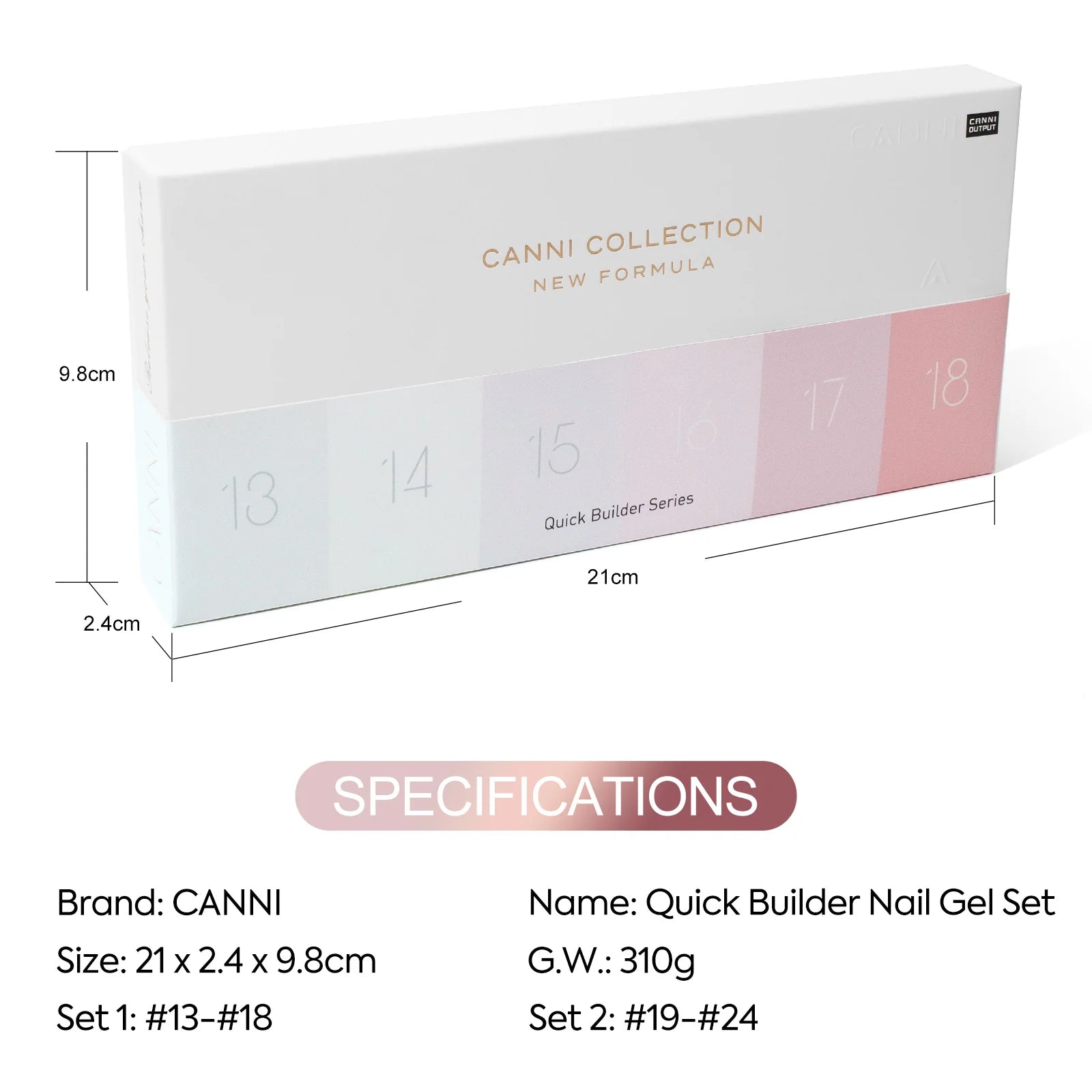 CANNI HEMA FREE Quick Builder Gel szett - 6x9 ml - Q1