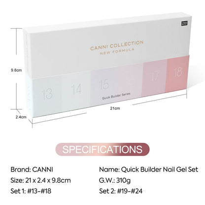 CANNI HEMA FREE Quick Builder Gel szett - 6x9 ml - Q1