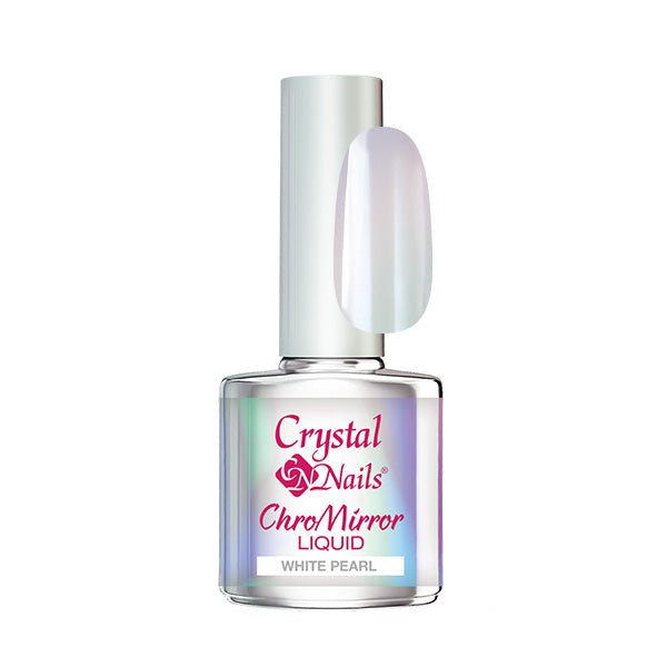 Crystal Nails ChroMirror króm liquid 4ml - White Pearl