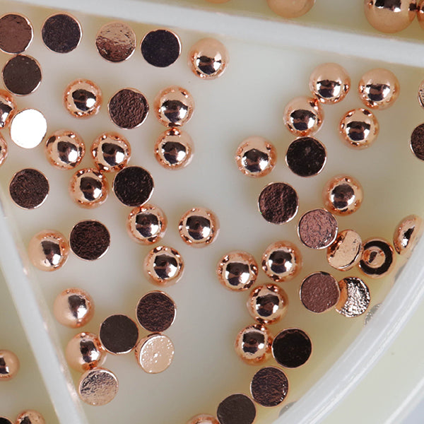 METÁL KÖRÖMGYÖNGY UTÁNTÖLTŐ - FÉLGYÖNGY - rosegold 3MM